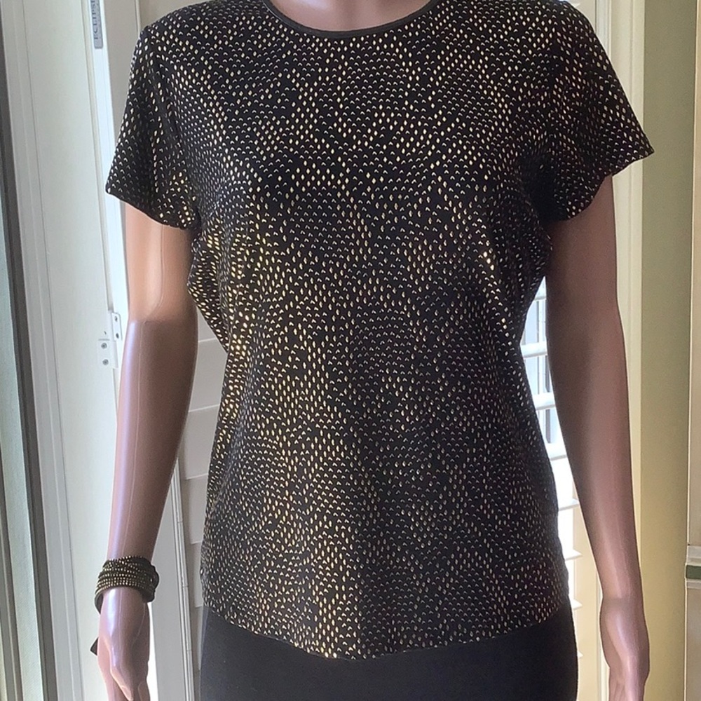 Pink Tartan Gold Metallic Top